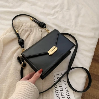 

Luxury Handbag Women Bags Solid Color Leather Crossbody Bag Ladys Shoulder Bag bolso mujer Women Flap Purse Messenger Bag
