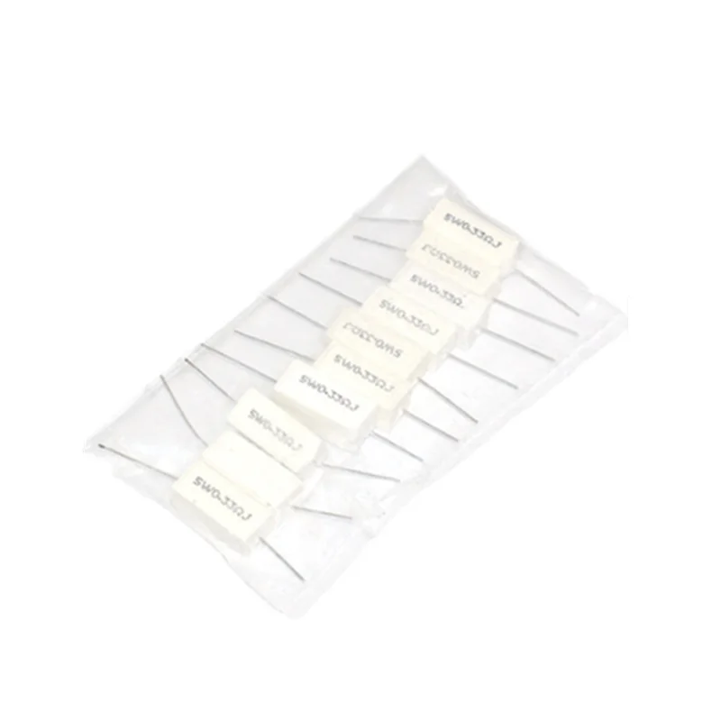 Cement Resistor 10pcs 5W 5% Cement Resistor Power Resistance 0.1 -10K 0.01R 0.1R 1R 10R 100R 0.22 0.33 0.5 1 2 8 10 15 100 1K 10K ohm BPR56