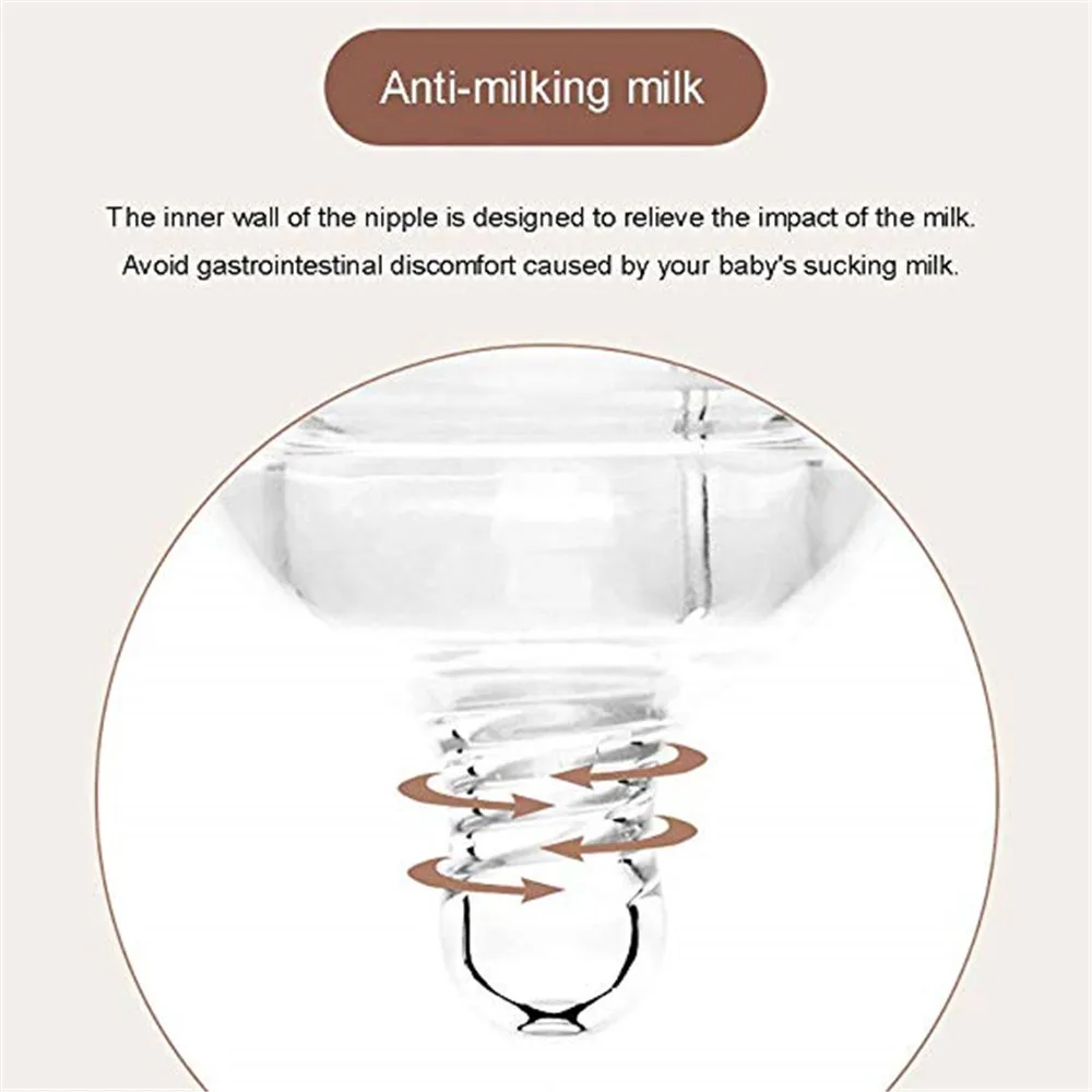 Silicone baby bottle Maternal child supplies wide caliber bottle shatter-resistant anti-flatulence with handle baby bottles suck