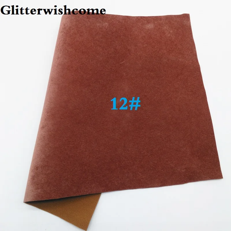 Glitterwishcome 30X132 см A4 размер винил для бантов искусственная кожа Бархат Кожа Fabirc искусственная кожа листы для бантов, GM118 - Цвет: 12