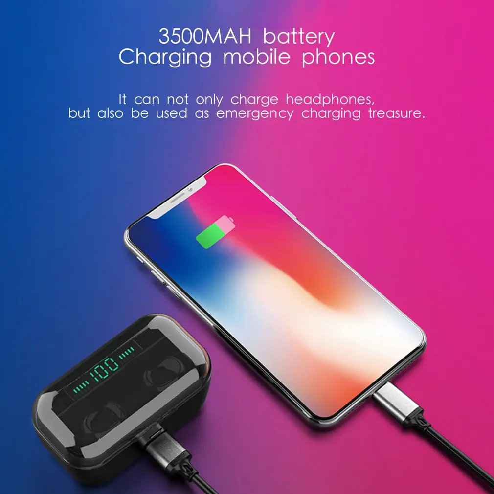 G6s, Bluetooth наушники, TWS, беспроводные, 5,0, свободные руки, наушники, спортивные, бас, наушники, водонепроницаемые, гарнитура с микрофоном, 3500 мАч, зарядная коробка