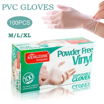 

100 PCS Household Disposable Nitrile PVC Gloves Home Restaurant Barbecue Kitchen Multifunctional Practical Sanitary Gloves