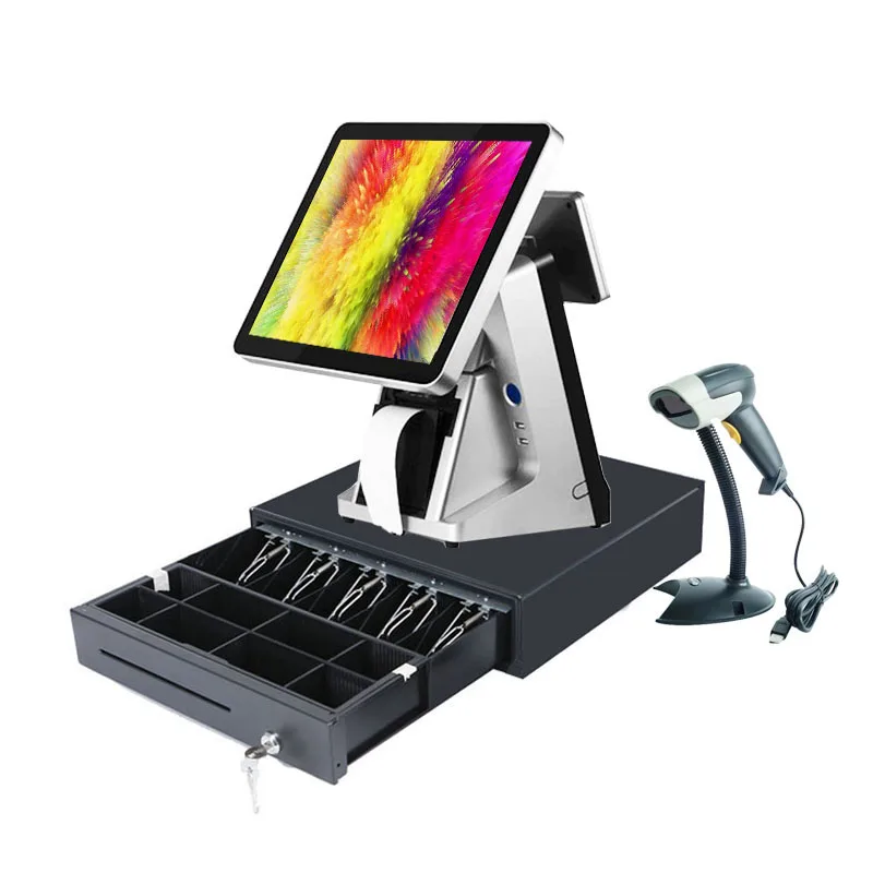 

POS-система, Встроенный принтер, pos многофункциональный аппарат pos, ПК с ящиком для наличных денег/сканером/принтером