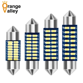 

100Pcs Festoon c5w LED 31 36 39 41 mm 16 led bulb 3014 SMD reading lamp car Interior Light DC 12V