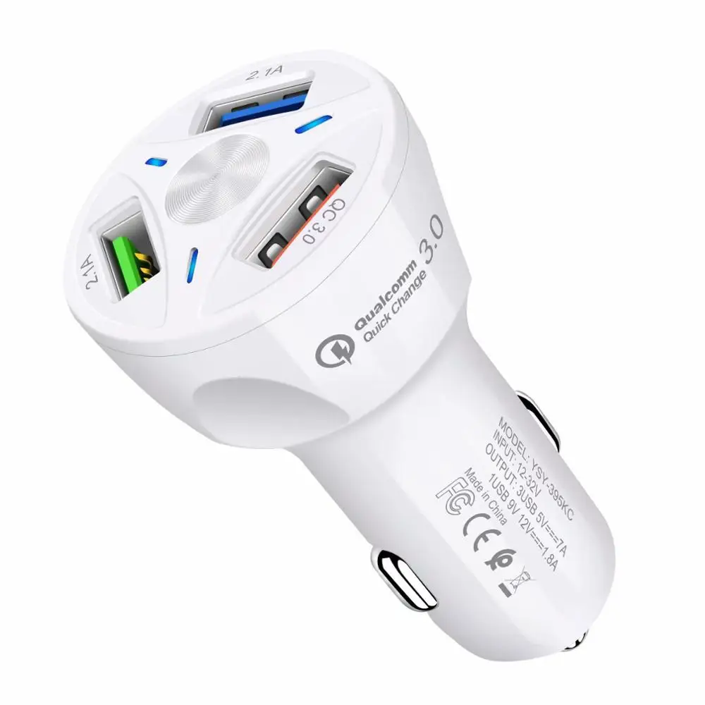 3USB White Vanniso Быстрая зарядка 4,0 3,0 USB Автомобильное зарядное устройство для iPhone 11 samsung Xiaomi huawei QC 3,0 QC 4,0 3.1A быстрое зарядное устройство для телефона - Тип штекера: 3USB White