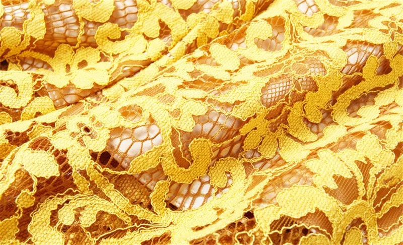 Весенне-осенние желтые кружевные платья русалки, элегантные 3/4 рукава, длина по колено, рабочая одежда, офисное платье размера плюс