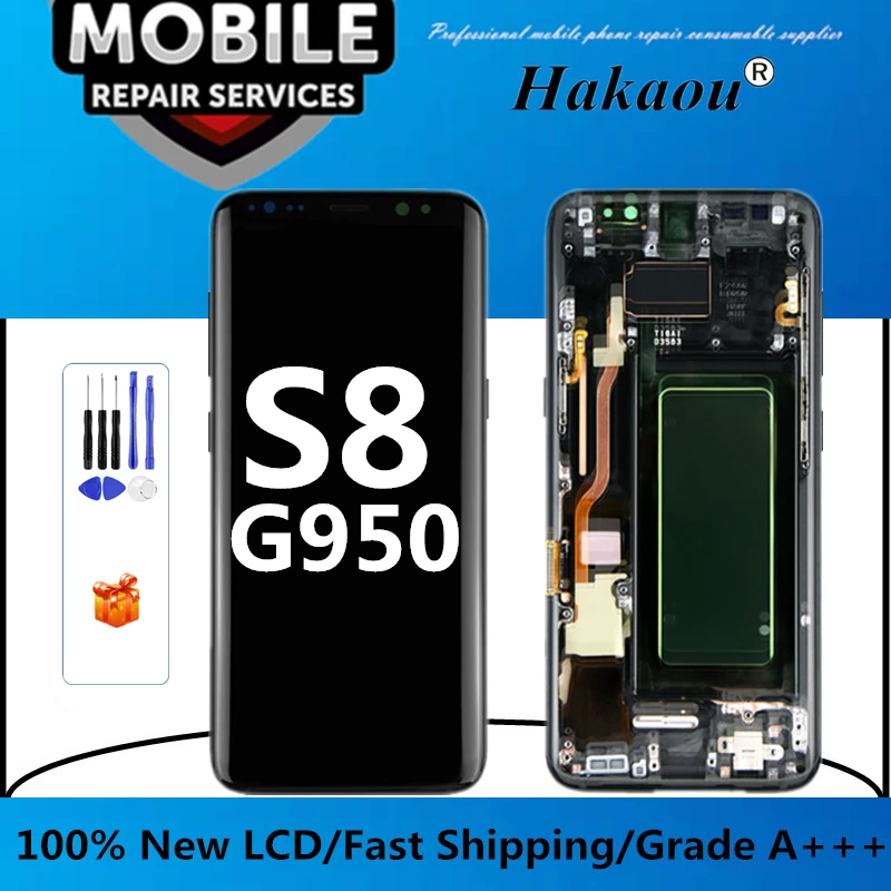 Fftrends 1 шт. OEM A +++ для Samsung Galaxy S8 Edge ЖК-дисплей с рамкой экран дигитайзер G950 полная