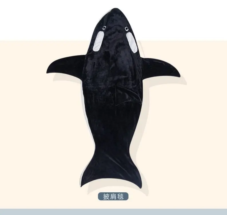 

Japanese killer whale sleeping bag pajamas nap blanket thick warm flannel shark creative gift