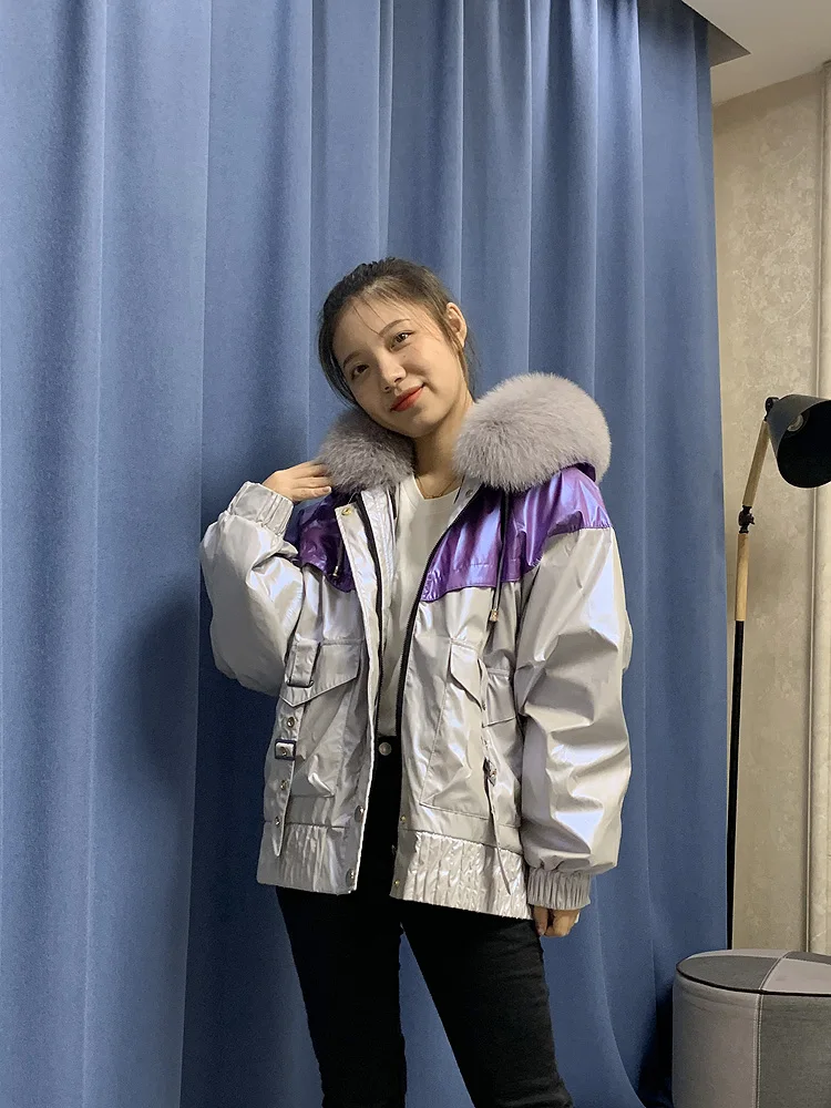 RosEvans 2020 Bomber Waterproof Parka Winter Jacket Women Natural Detachable Real Fox Fur Collar Hood Coat Thick Warm Outerwear | Женская