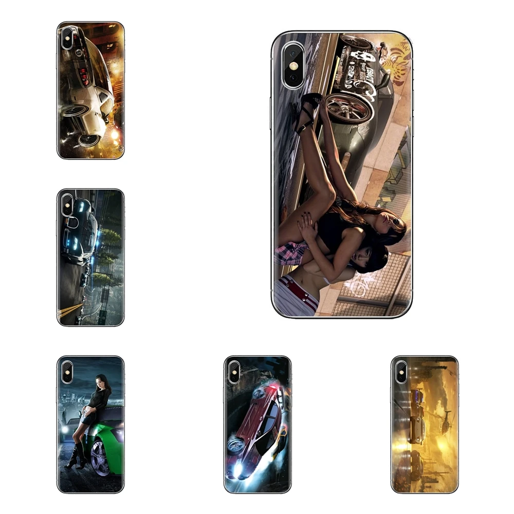 Transparent Soft Cases Cover For Sony Xperia Z Z1 Z2 Z3 Z5 compact M2 M4 M5 E3 T3 XA Aqua LG G4 G5 G3 G2 Mini Need Speed Car |