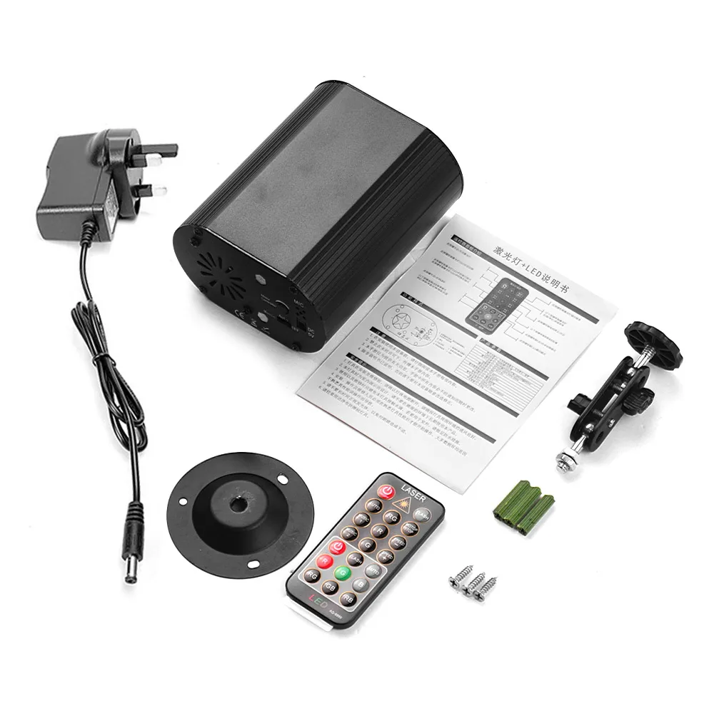 Mini Stage Light Multi Pattern Projector RGB Lighting with Remote Control for Bar Club Party Live Performance - Цвет: UK PLUG