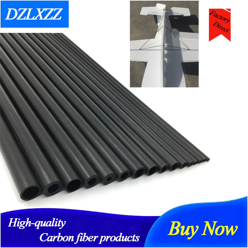 10Pcs Carbon Fiber Tube For Quadcopter Multicoptor Aerospace Marine Stunt Kites Black Hollow