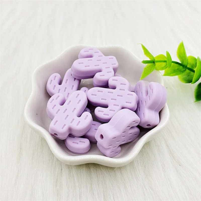 실리콘 선인장 비즈, 식품 등급, 츄어블 DIY 액세서리, BPA 프리,  Teethers, 10 개