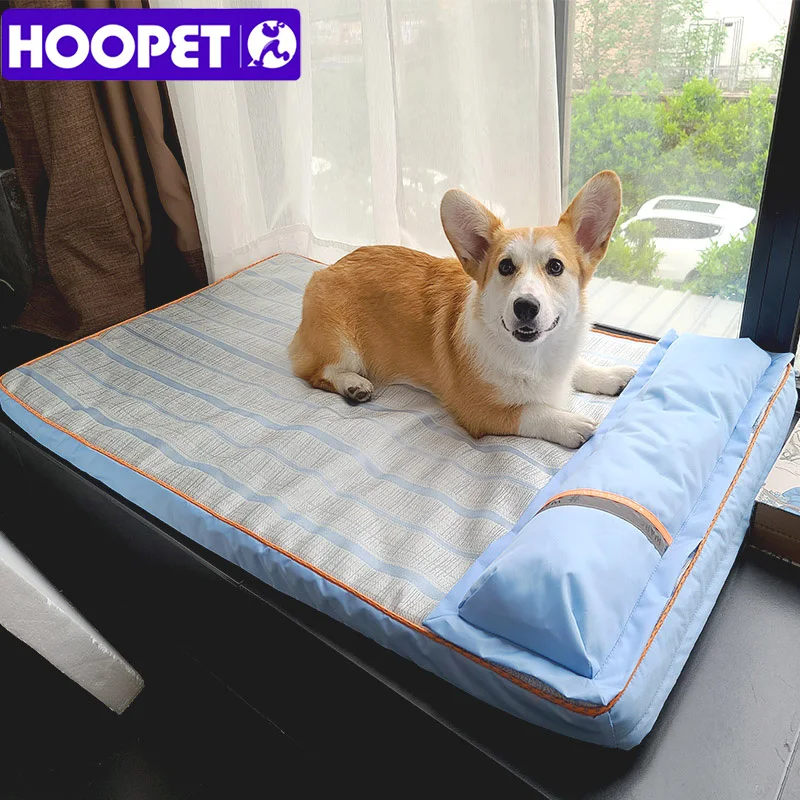 HOOPET Summer Dog Bed Blue Dog House Sofa Kennel Square Pillow For