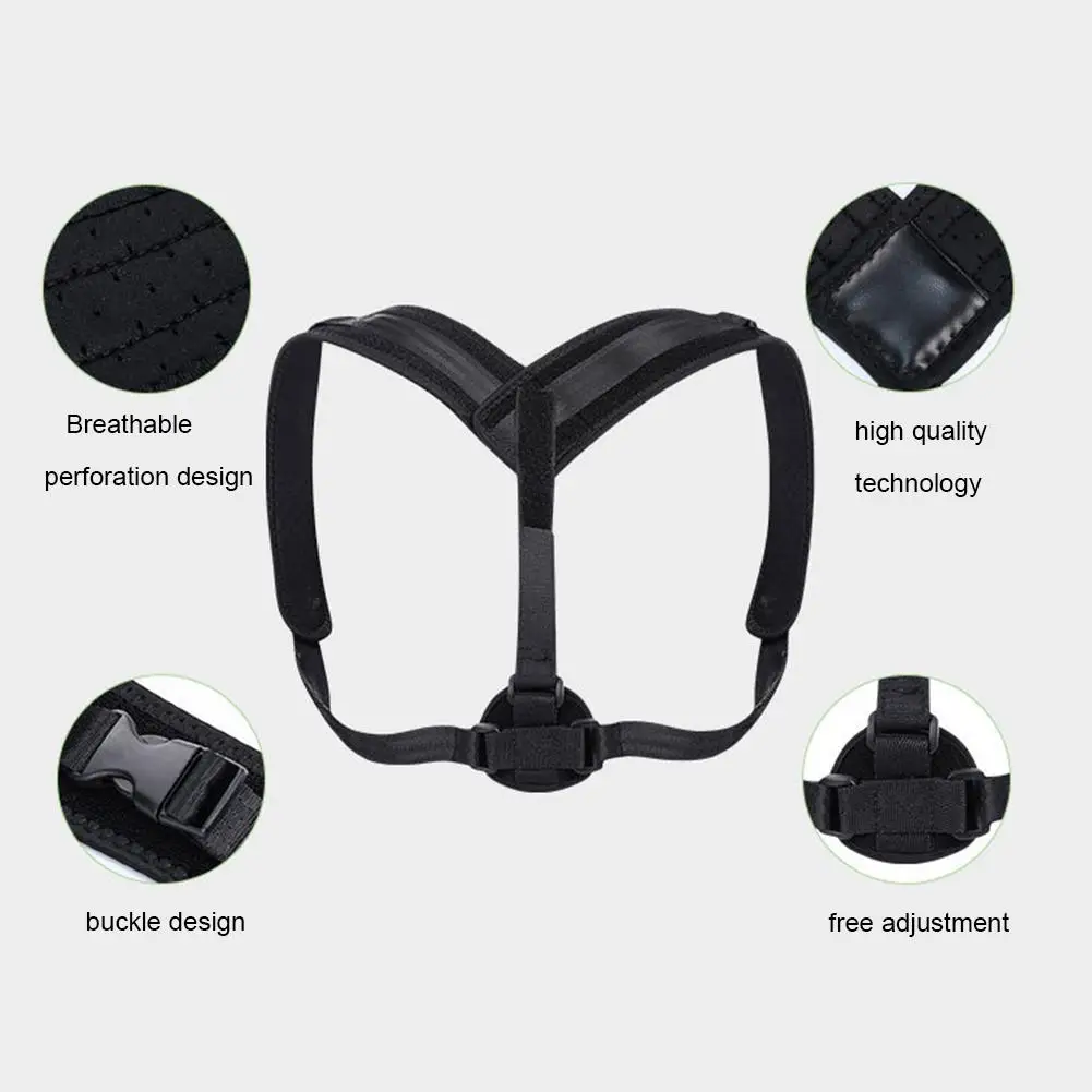 Posture Corrector Buckle Pull Back Shoulder Correction Belt Back Corrector Adjustable Breathable Posture Correction Belt