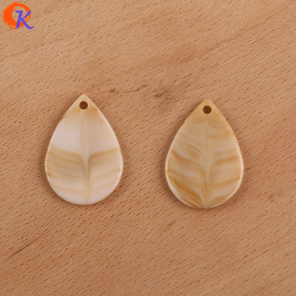 Light Brown Сердечный дизайн 22*31 мм 200 шт аксессуары для ювелирных изделий/акриловые бусины/ручная работа/форма капли/Мраморный эффект/изготовление своими руками/фурнитура для сережек - Цвет: Light Brown