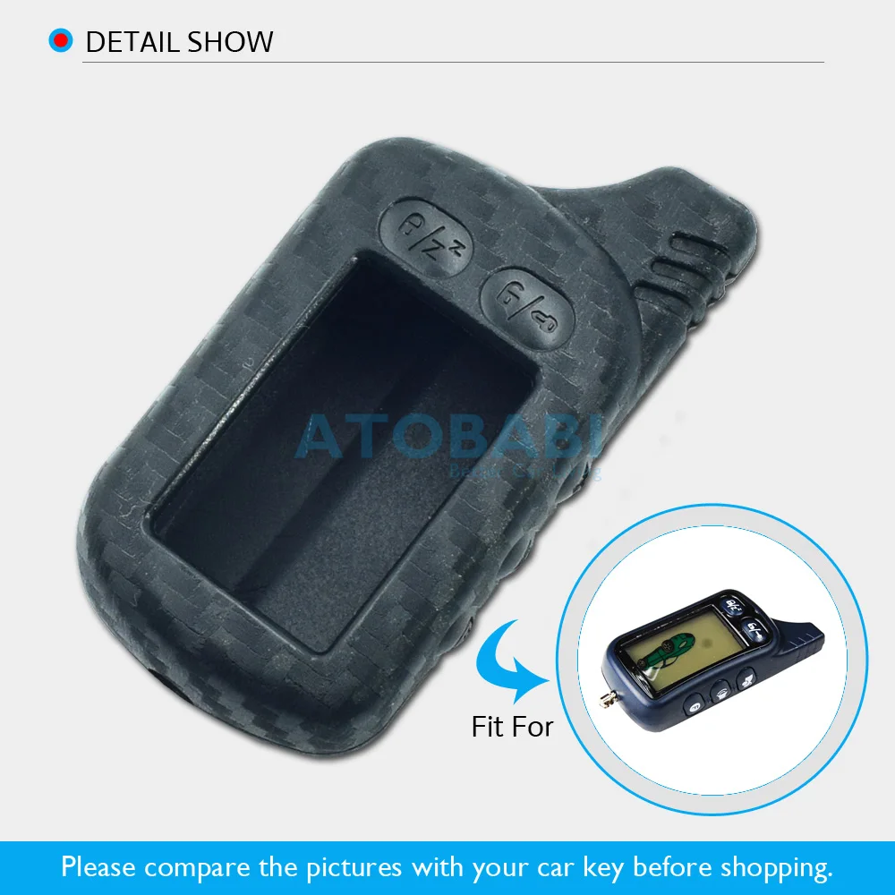Карбоновый силиконовый чехол для ключей от машины для Tomahawk TZ 9030 9020 9010 7010 TZ-9030 двухсторонняя Автомобильная сигнализация с ЖК-пультом дистанционного управления, чехол для ключей