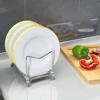 

Kitchen 3-Grid Cutting Board Plate Storage Rack Pot Lid Stand with Water Pan Kitchen Accessory Dishwasher Accessories