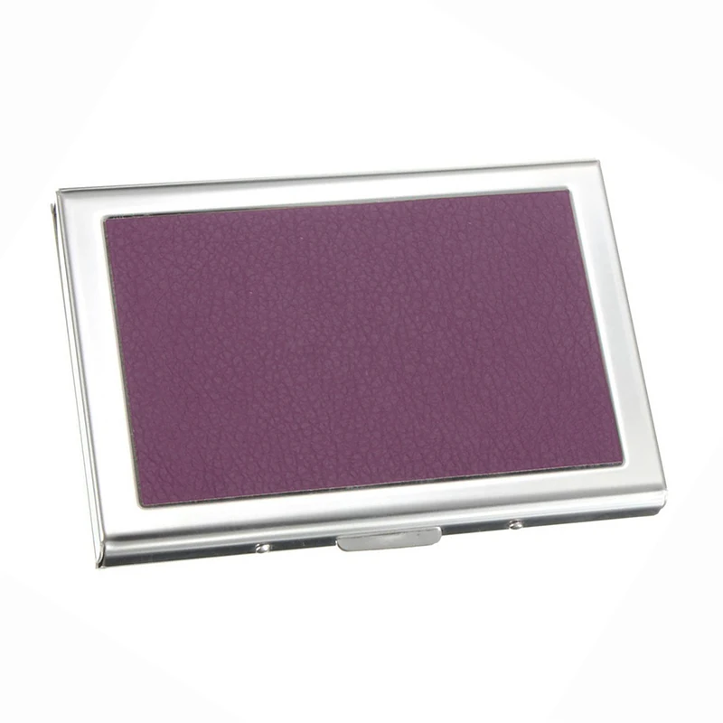 

Waterproof Stainless steel Business ID Credit Card Wallet Holder Case Box PurseColor:Purple