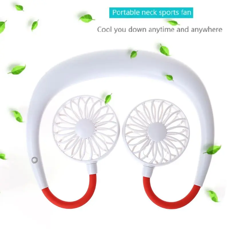 Hands-free Шея группа Hands-Free Висячие USB перезаряжаемые двойные вентиляторы мини воздушный охладитель летний портативный