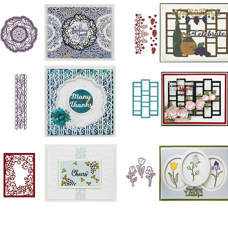 

Flower Circle Rectangle Irregular Background Frame Metal Cutting Dies For Scrapbooking Paper Card Craft Embossing 2019 DieCut