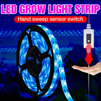 

LED Plant Grow Light USB Hand Sweep Dimming Phyto Lamp Strip 0.5M 1M 2M 3M Full Spectrum LED Waterproof Seedling Fito Lights 5V