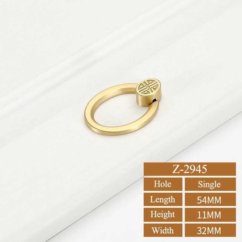 Z-2945-Single Hole Ручки и ручки для шкафа из цинкового сплава в винтажном стиле, ручки для шкафа, ручки для мебели с золотым выдвижным ящиком - Цвет: Z-2945-Single Hole