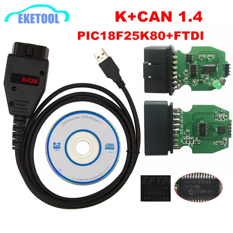 Tanie Dla VAG K + CAN Commander 1.4 zielony PCB PIC18F25K80 FTDI FT232RQ Chip dla AUDI VW Skoda Seat dla VAG K + CAN 1.4 k line Commander