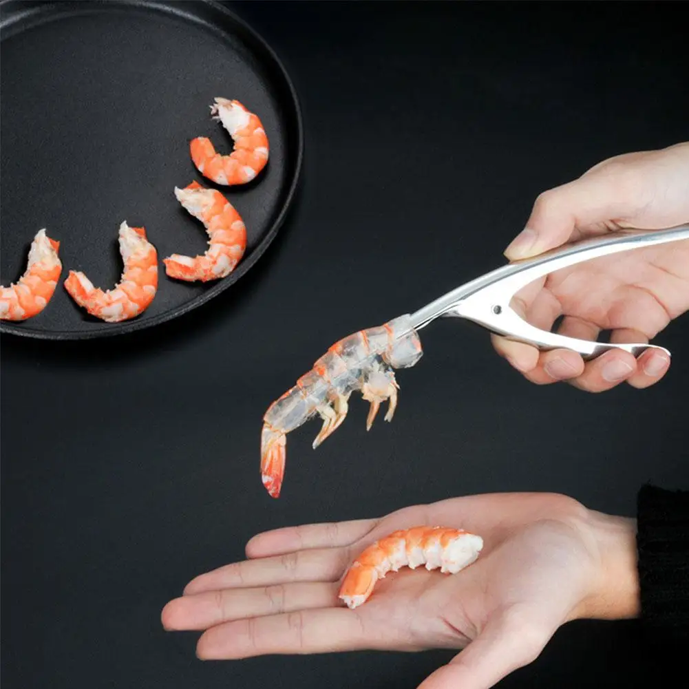 

Stainless Steel Kitchen Prawn Peeler Shrimp Deveiner Remover Peel Device Tool
