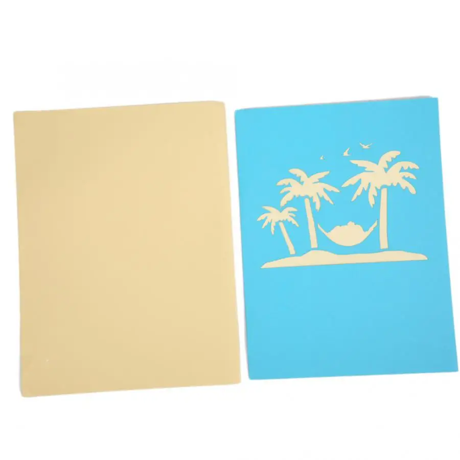 Christmas Festival Greeting Card Innovative Popup 3D Tridimensional Card Hand-Made Paper Carving Engraving Holiday Gift