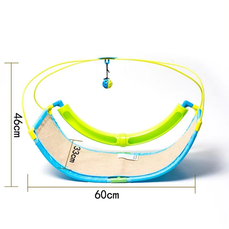

Hot New Cat Toy Rocker Linen Canvas Swing Cat Sofa Cat Sleeping Cradle Bed with Bell Ball Pet Interactive Toy