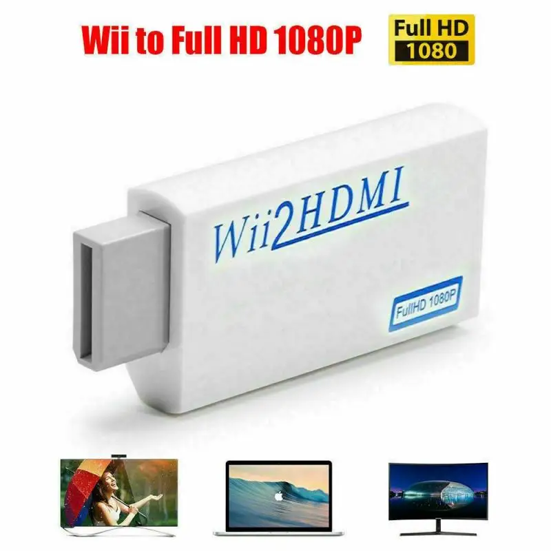 

Portable Full HD 1080P Wii To HDMI Wii2HDMI Full HD Converter 3.5mm Audio Output Adapter For PC HDTV Monitor Display