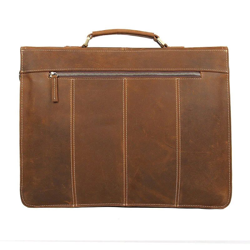 Valigetta In Pelle Per Laptop 15,6 Pollici - Borsa A Tracolla Uomo Per Lavoro E Viaggio, Impermeabile, Multi Scomparti