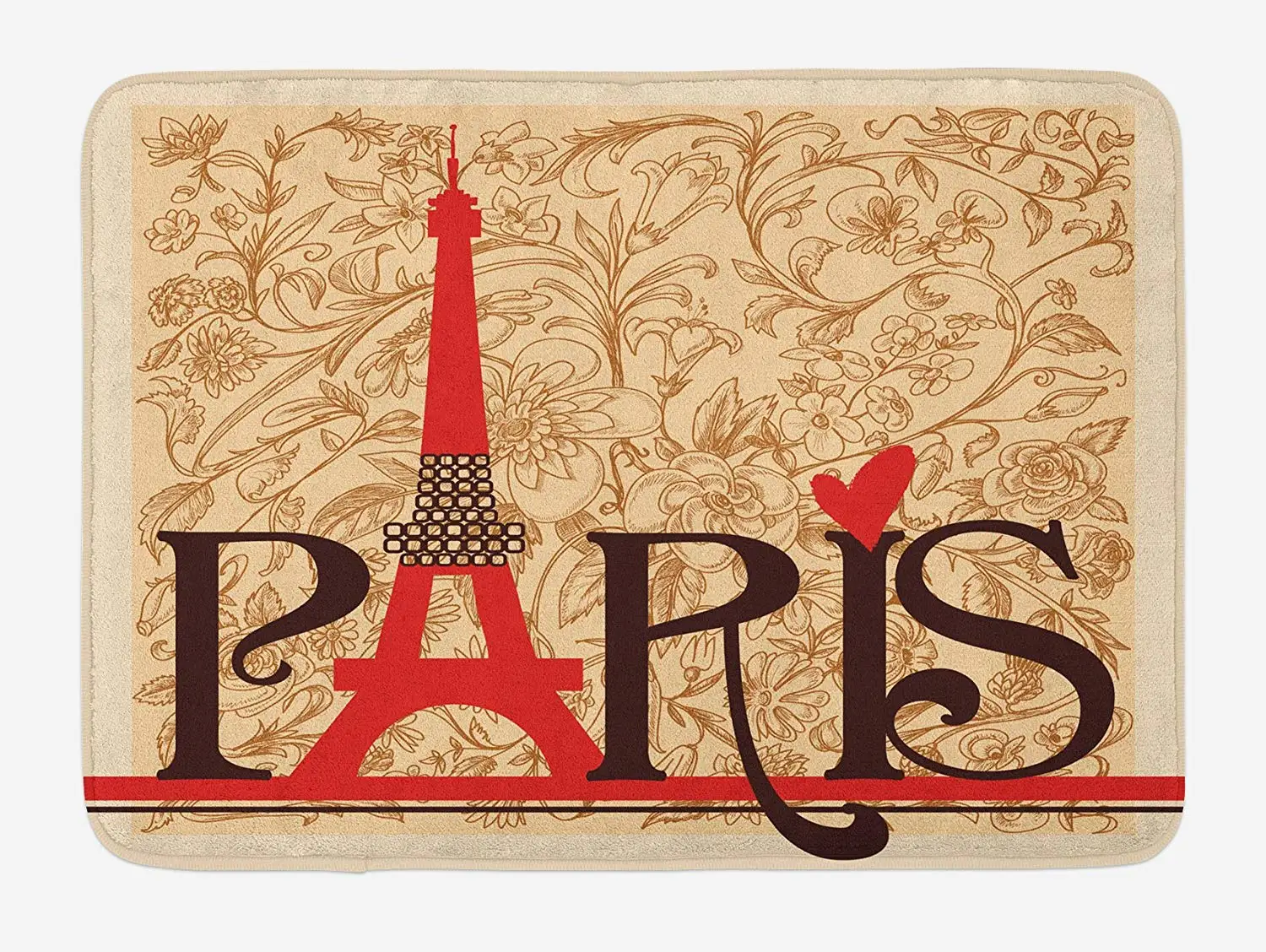 Старинный коврик Paris винтажный цветочный французский Эйфелева башня праздничные