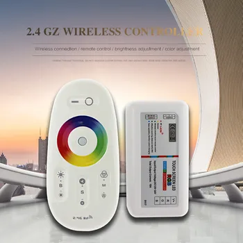 

RGB LED Controller Dimmer DC 12V 24V 18A 16 Million Colors Wireless Full Touch 2.4G RF Remote Controller for RGB LED Strip Light