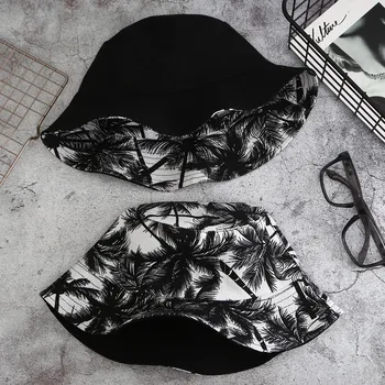 

Solid Double Sided Cotton Floppy Bucket Hat Fisherman Fishing Hats Outdoor Hiking Travel Sun Protector Cap Hats for Men Women