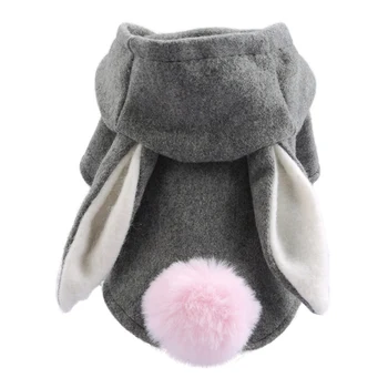 

Pet Clothes Warm Clothing Woolen Short Coat Small Dog Rabbit Cosplay Costume Winter Dogs Fashionable Accessories Woolen Overcoat