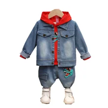 Ropa de moda para niños, chaqueta con capucha y pantalones, conjunto de 3 unids/set, chándal para niños pequeños, primavera y otoño