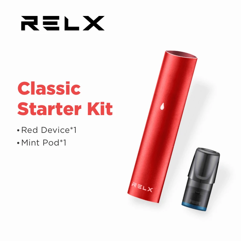 RELX Classic Starter Kit Electronic Vape E-Cig Pen E-cig MOD Vaper Atomizer Red Quick Charge 350mAh Build-in Battery | Электроника
