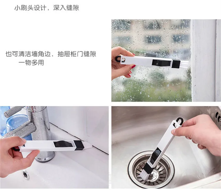 Window Groove Cleaning Brush Car Window Shade Cleaning Tool Window Small Brush with Dustpan Cleaning Health Door And Window Gap