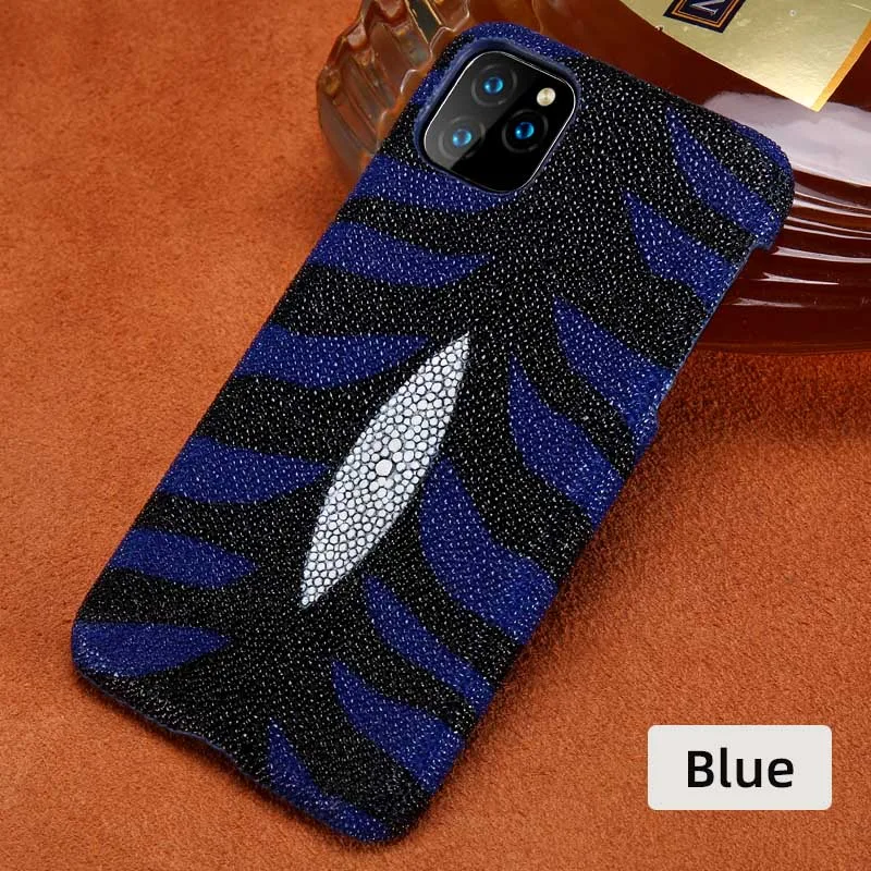 Роскошный чехол ската для iphone 11 pro max, чехол из натуральной кожи для iphone 11, чехол xs max 7plus 11pro Fundas - Цвет: Синий
