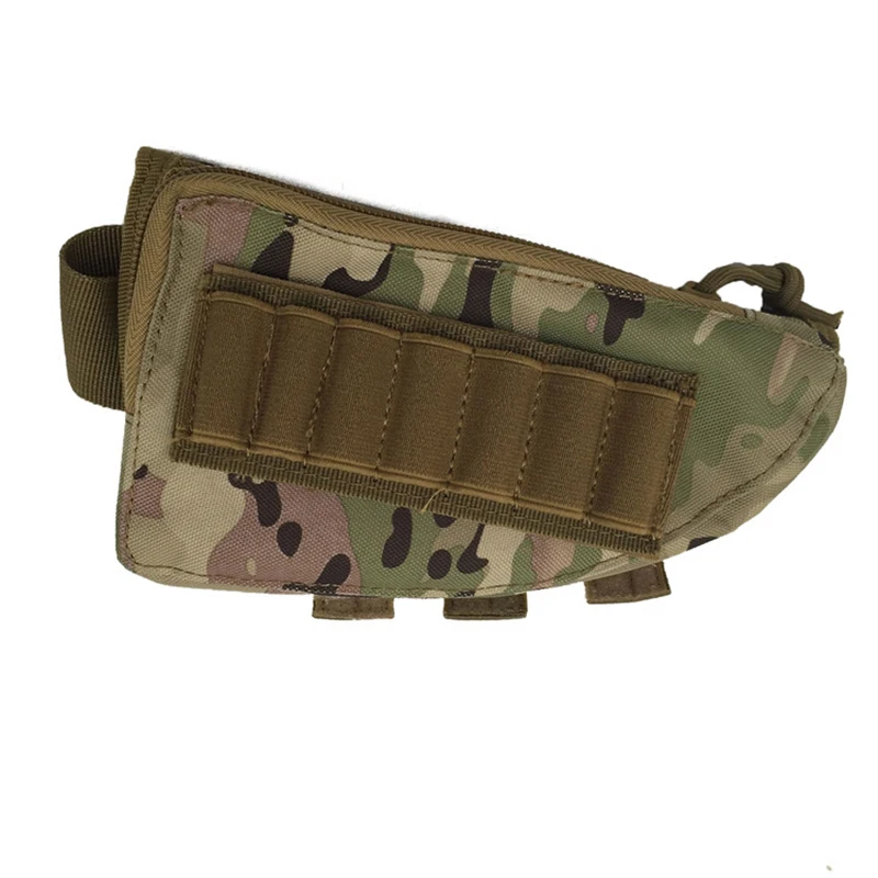 Tactical Rifle Shotgun Buttstock Cheek Rest Rifle Stock Ammo Shell Nylon Magazine Molle Pouch Holder for Hunting Gun Accessories