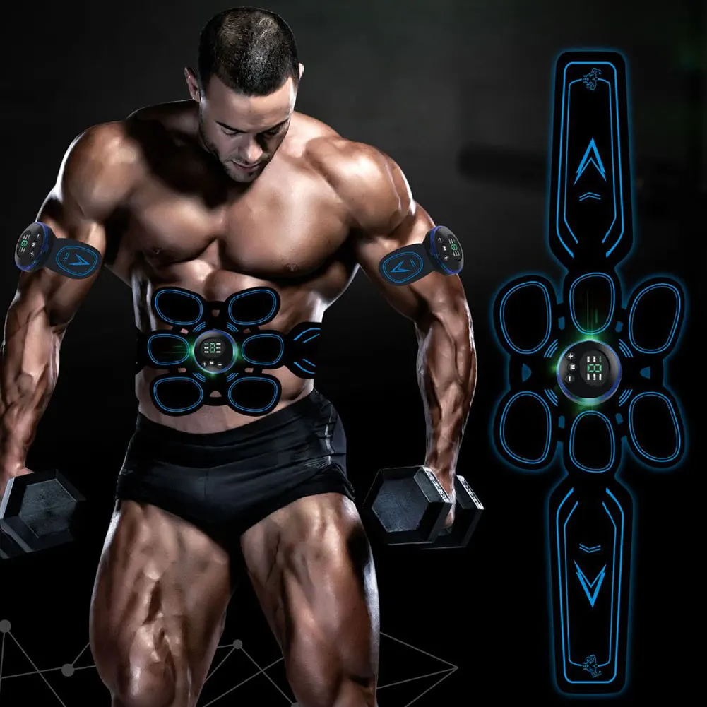 Smart PU Slimming Fitness Trainer Toner USB Belt Gym Home Muscle Stimulator Set Exercise EMS Abdominal Equipment