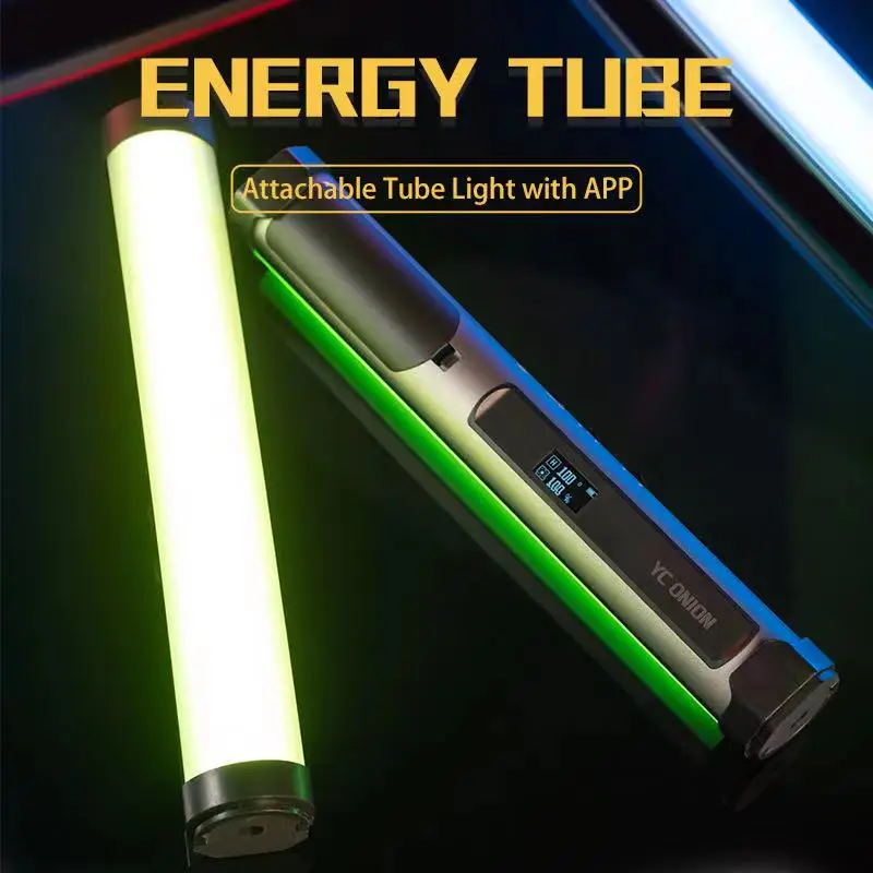 YC Onion-tubo de luz Led RGB para estudio, luz de vídeo RGB a todo Color con Control por aplicación, temperatura ajustable de 0 a 360 grados, 3200k-6200k