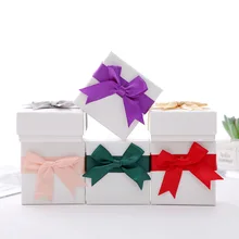 1PC Gift Box Jewelry Solid Color  Simple Square Paper Packing For Ring Earring Necklace Jewelry Ring Earring Necklace Gift Box