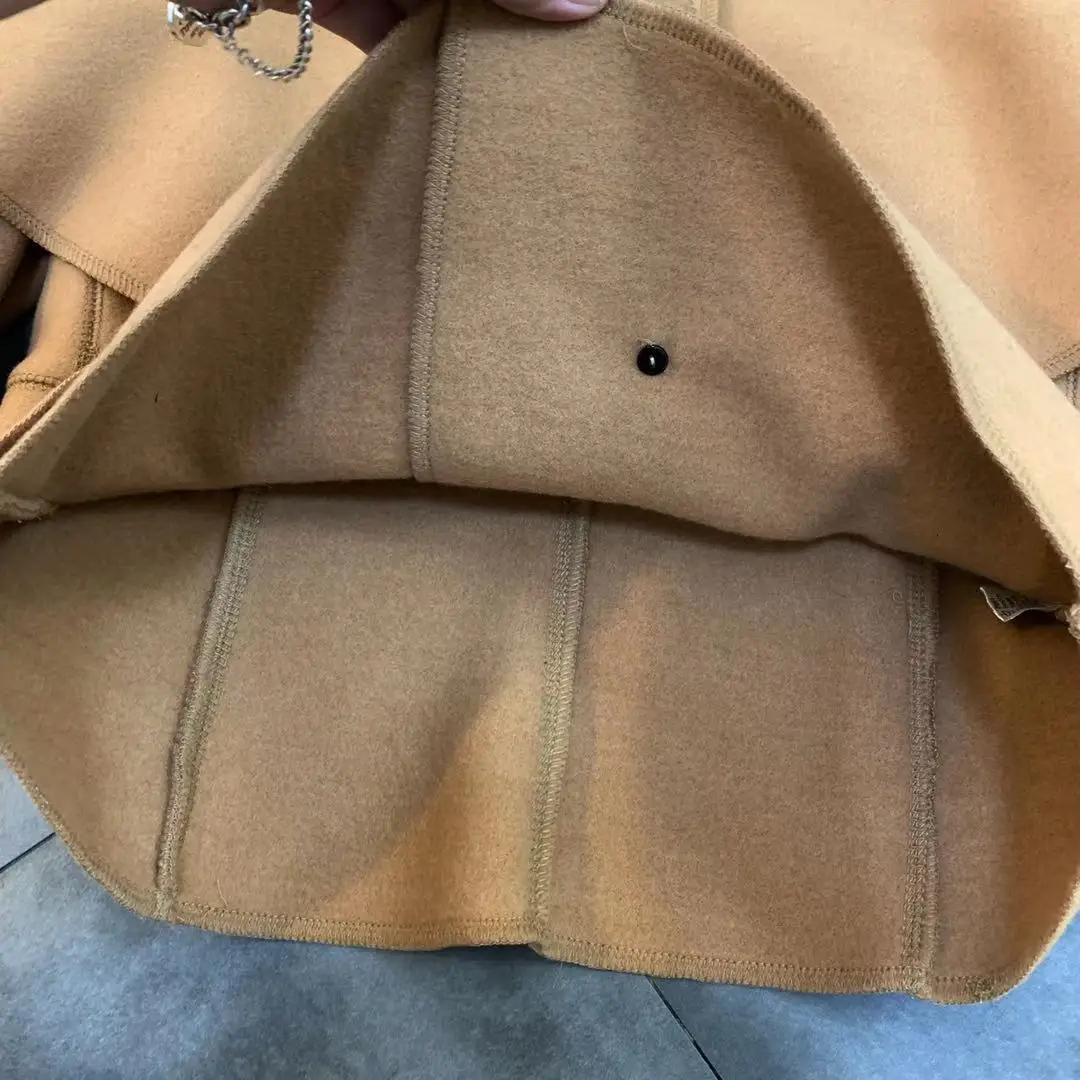 new autumn lapel long sleeve double-breasted cloak jacket female