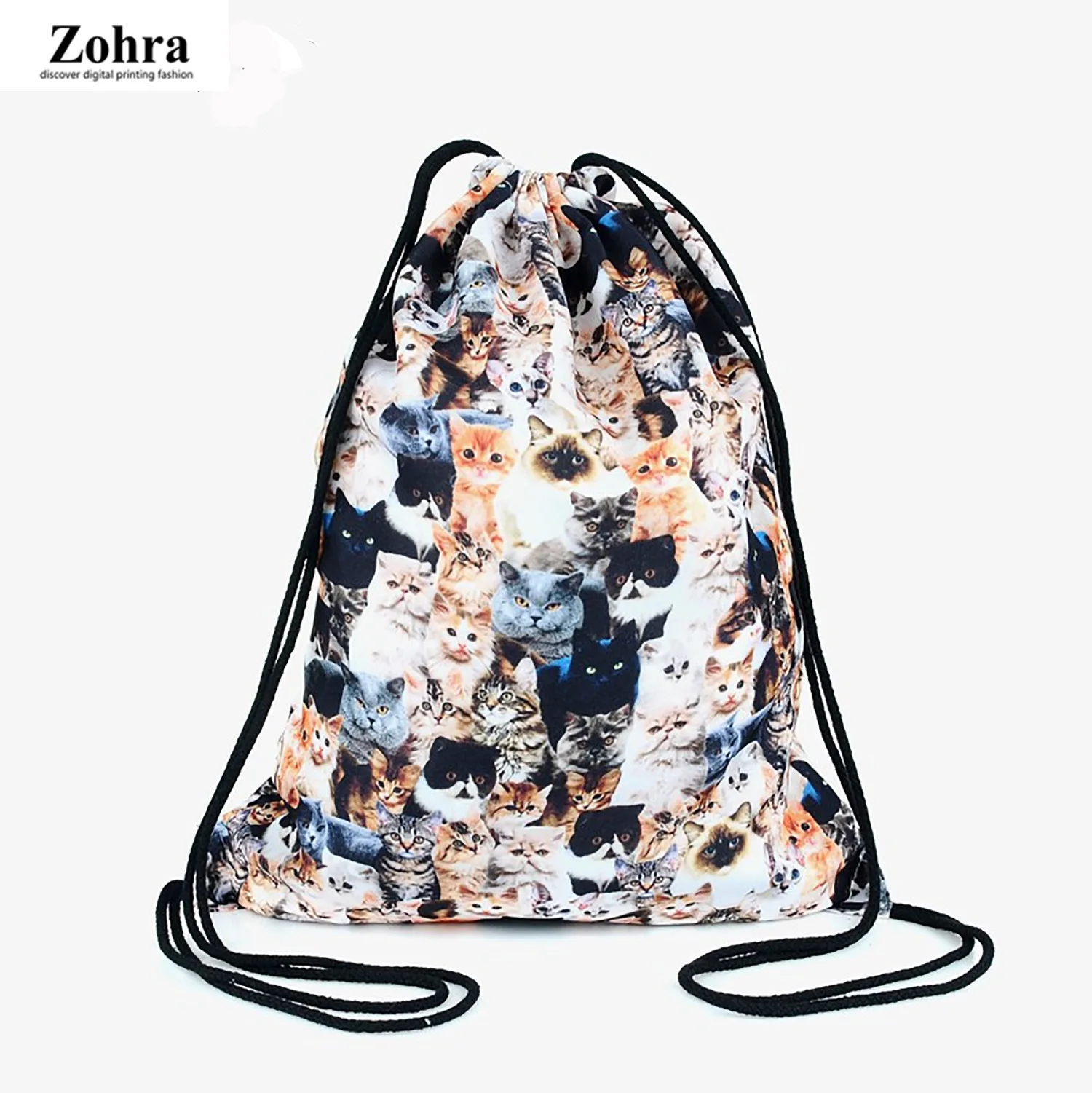 

Zohra New Style 3D Digital Printing Drawstring Bag Shopping Storage Drawstring Backpack