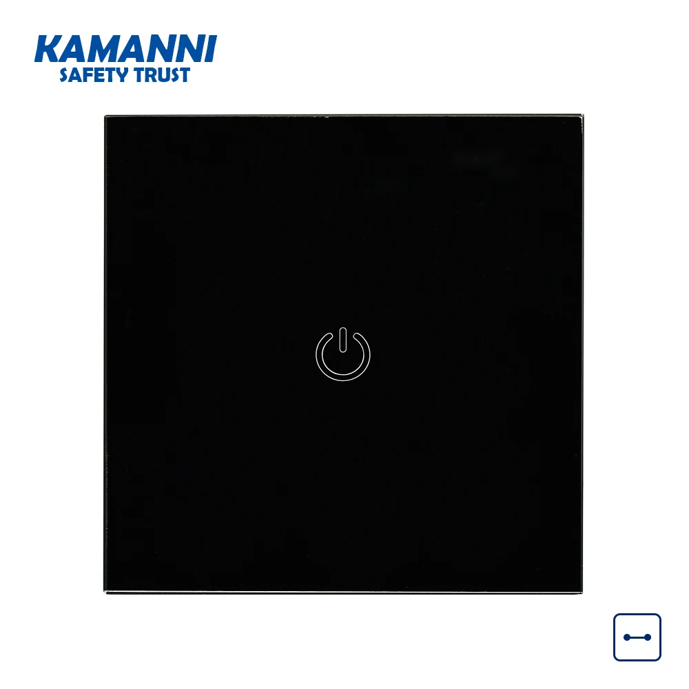 Kamanni стеклянный сенсорный смарт-переключатель 1 комплект 1way 100 v-240 v настенный переключаемый светодиодный светильник ed светильник переключатель панель сенсорная кнопка экран - Цвет: black-1 gang