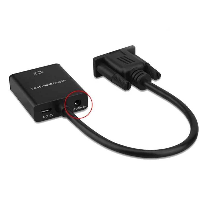 Преобразователь из Vga в Hdmi компьютерный монитор к ТВ Vga к Hdmi с аудио
