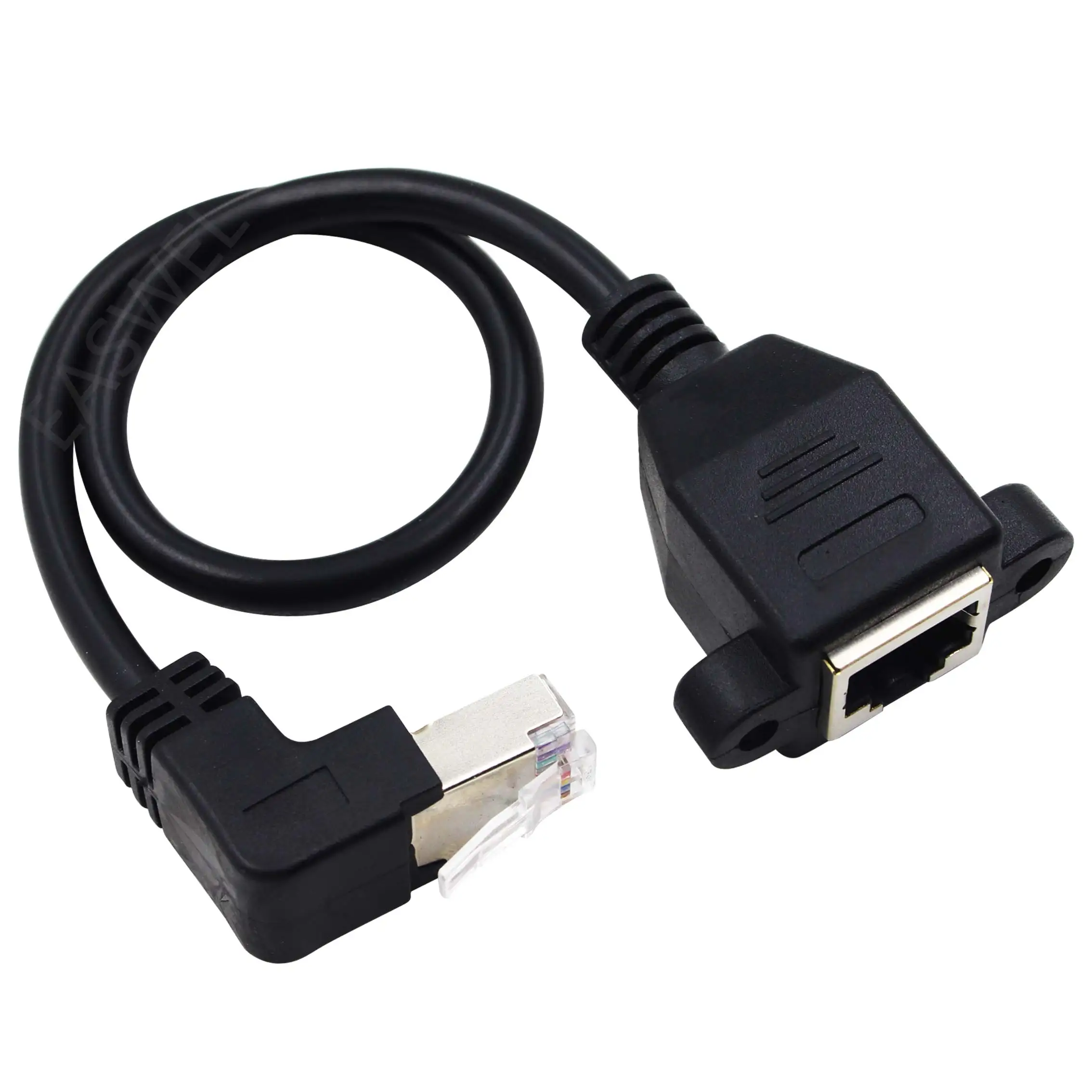 50 шт. RJ45 угол мужчин и женщин винт Панель Крепление Ethernet Lan Сетевой удлинитель